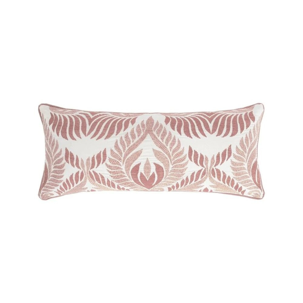 ELISABETH YORK 15"x35" Olivia Pink Lotus Embroidered PILLOW CASE Sham Home Decor